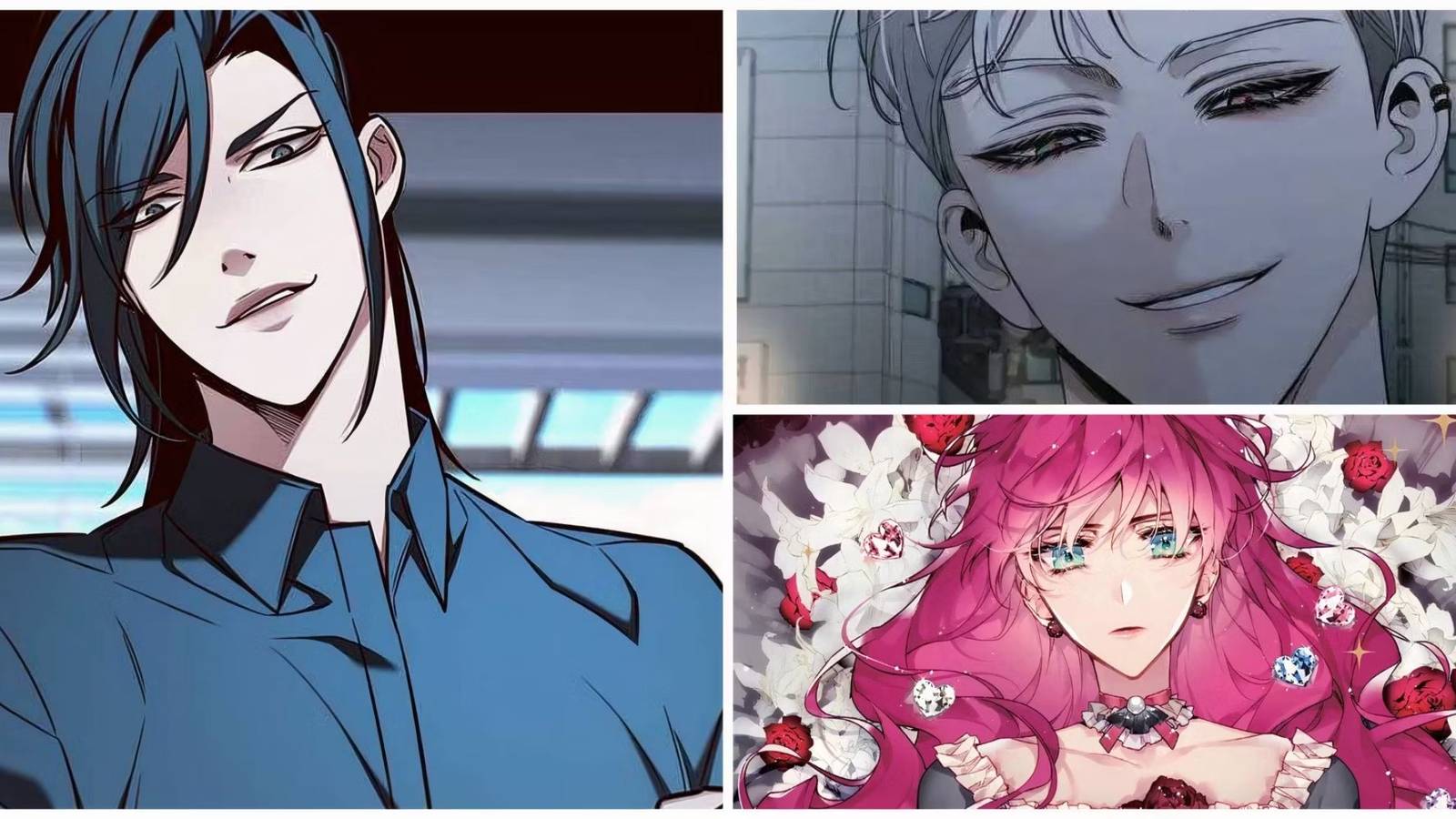 Featured image showing three manhwas: Eleceed, Dreaming Freedom, and Villains Are Destined to Die