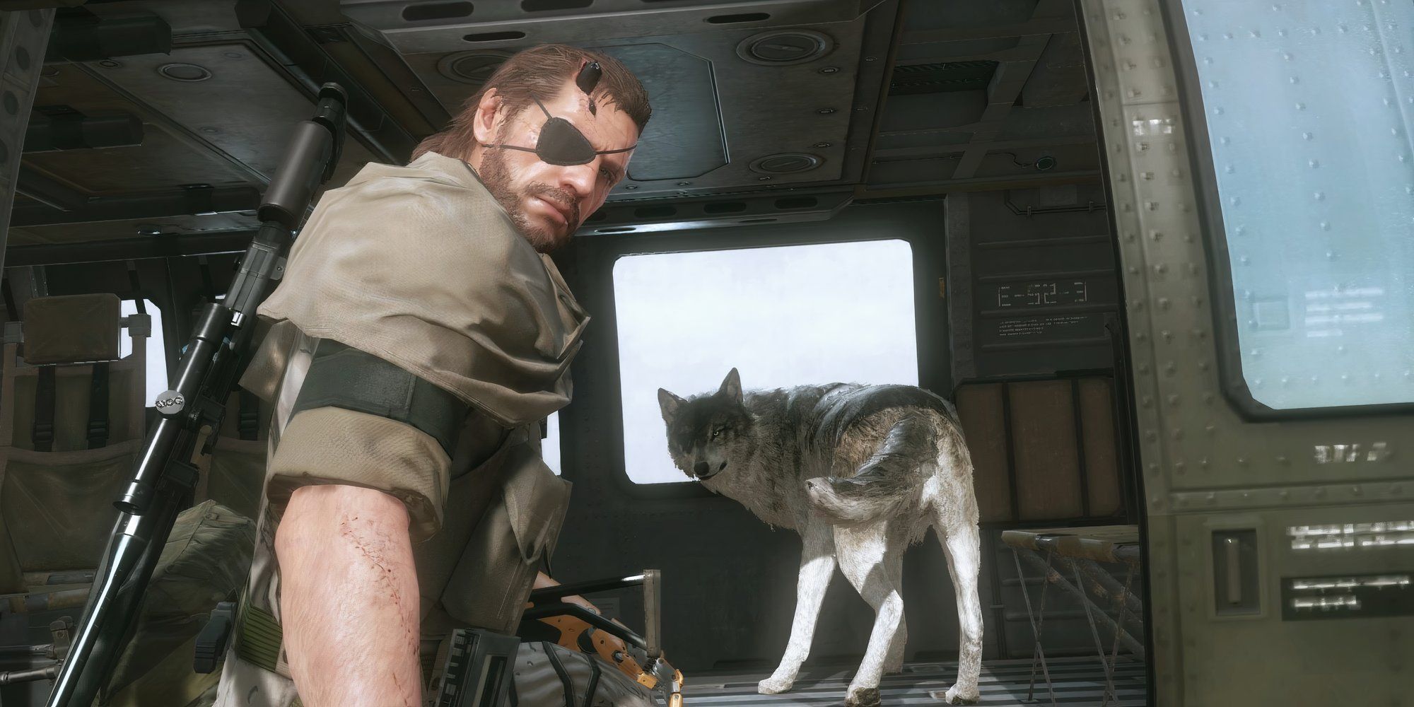 Big Boss and D-Dog in Metal Gear Solid 5 The Phantom Pain