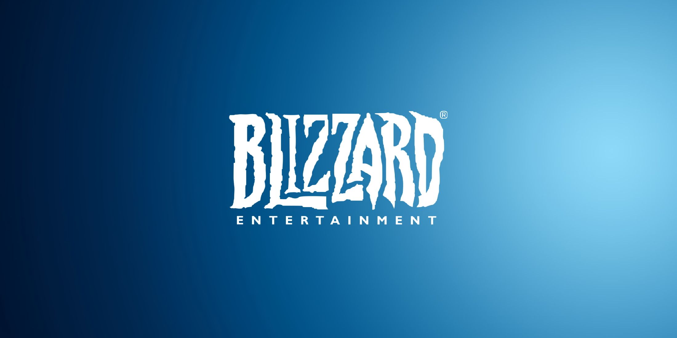 The logo for Blizzard Entertainment in white against a blue gradient background.