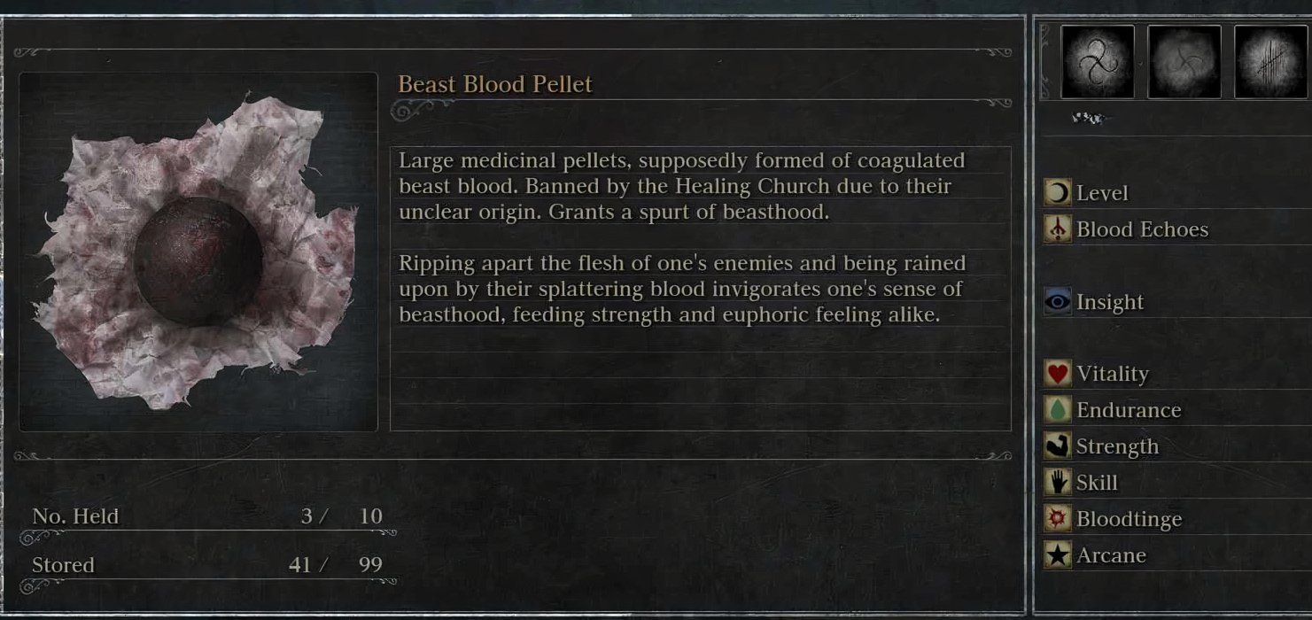 Bloodborne Beast Blood Pellet