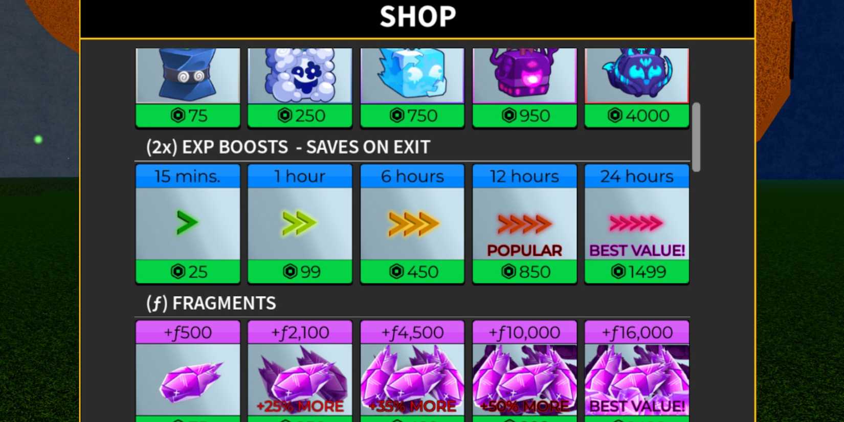 Blox Fruits boosters