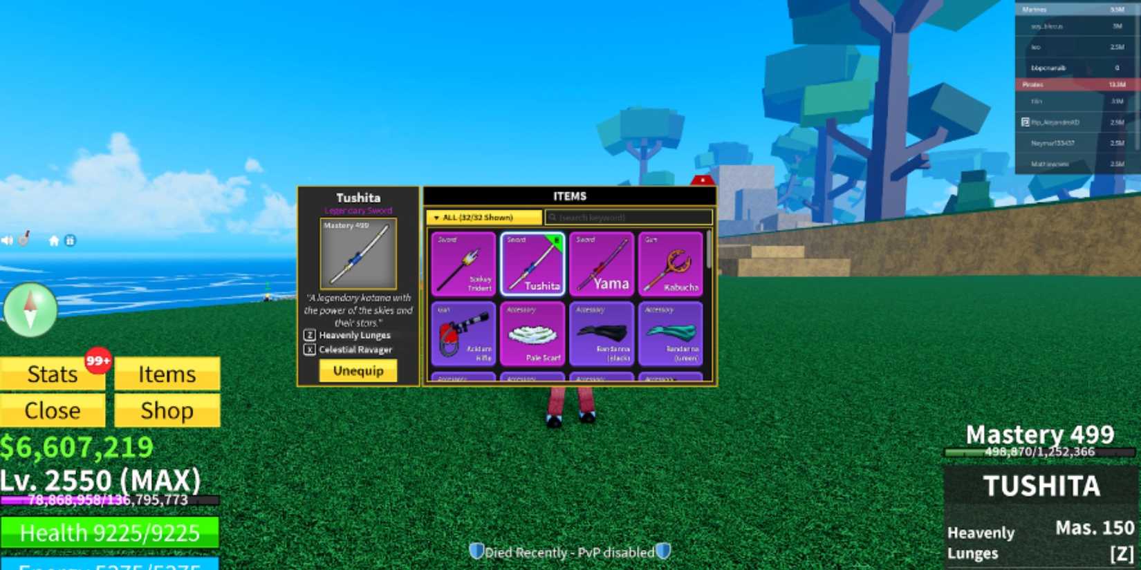 Swords in Blox Fruits