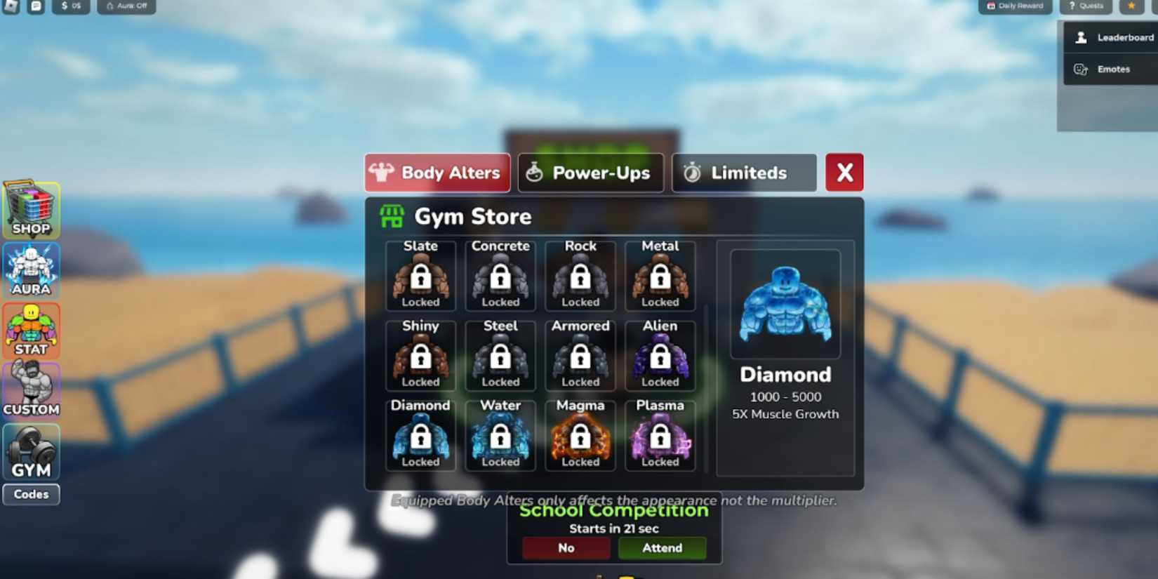 Gym League body alters