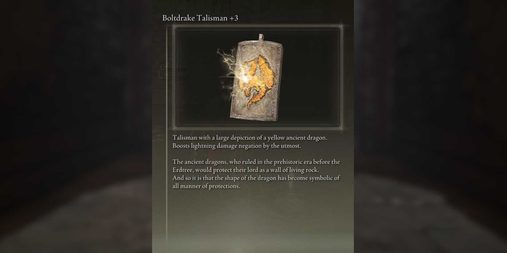 boltdrake talisman +3 in elden ring shadow of the erdtree