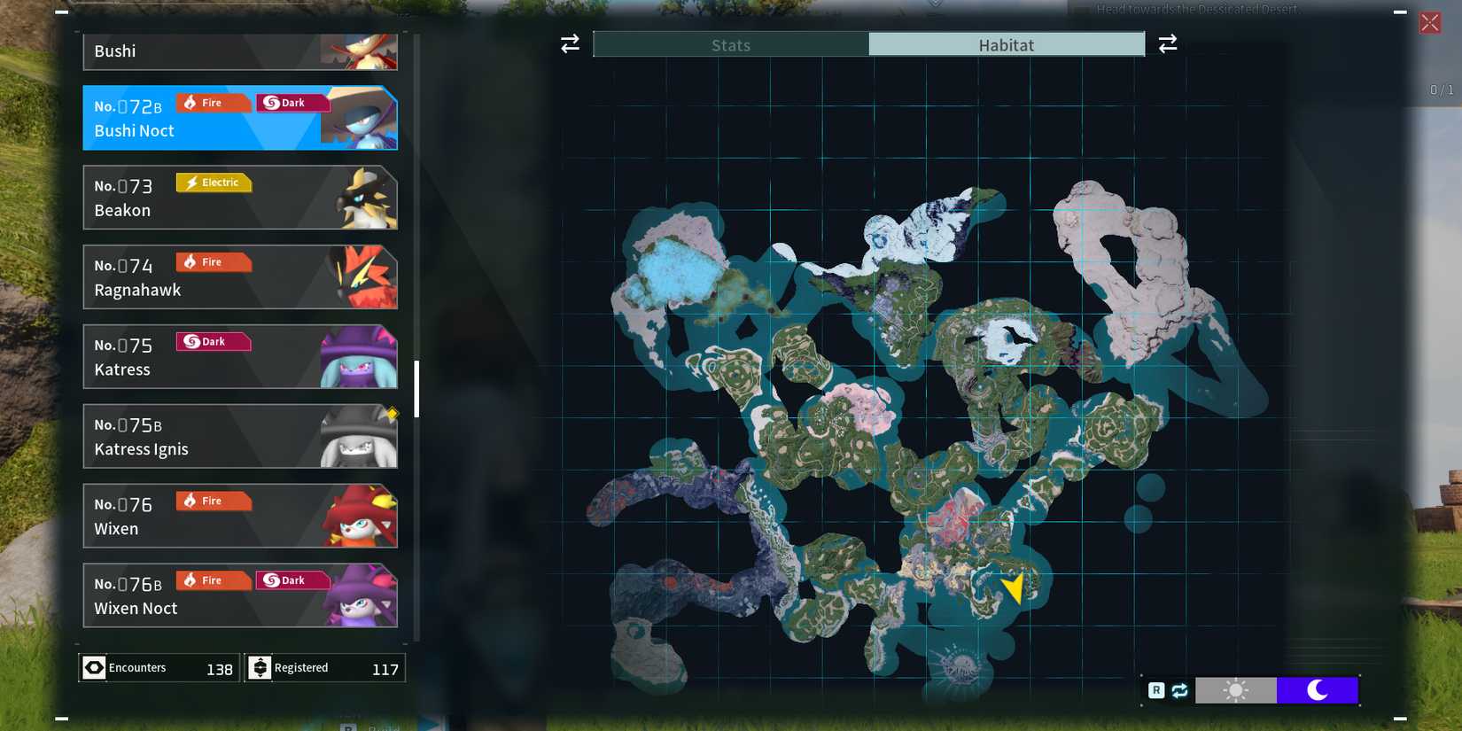 Bushi Noct in Palworld location