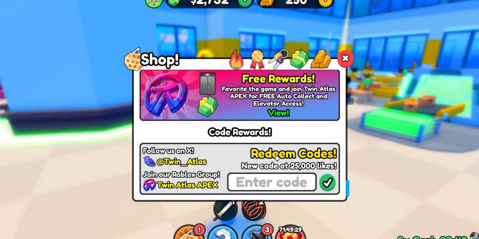 Business Life the codes tab