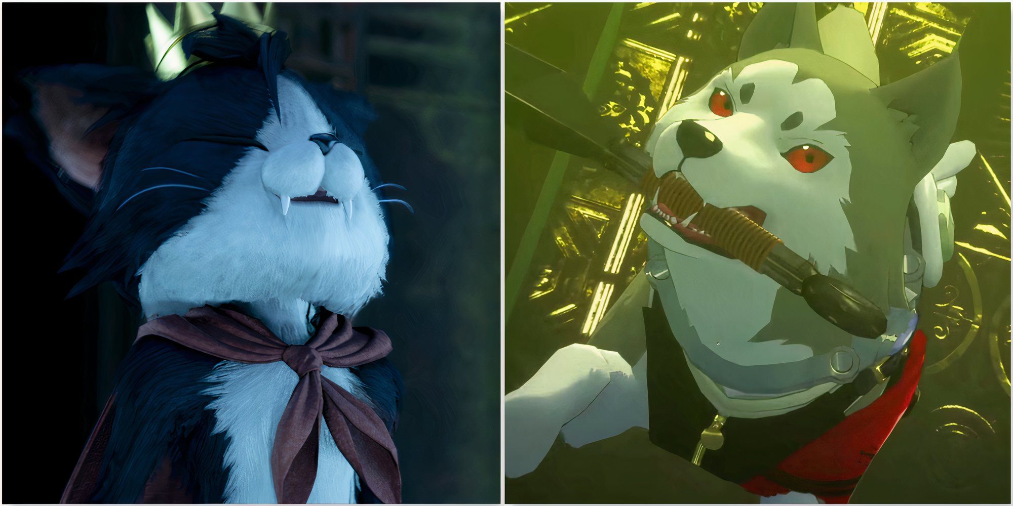 Cait Sith from Final Fantasy 7 Rebirth and Koromaru in Persona 3 Reload