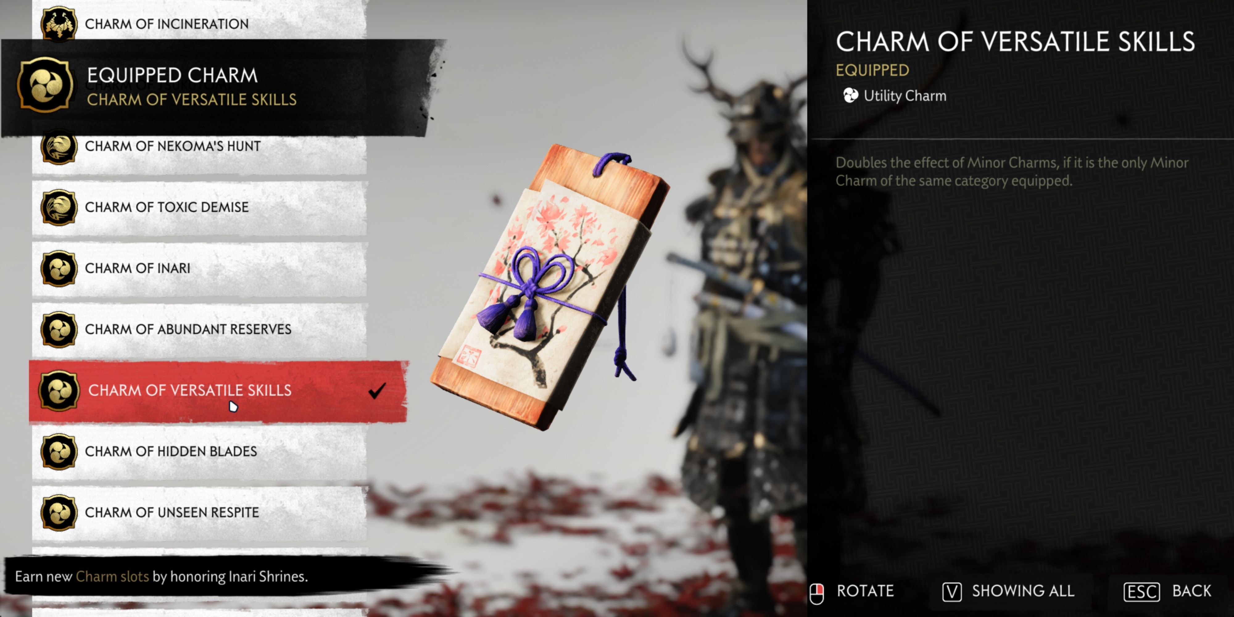 charm of versatile skills in ghost of tsushima