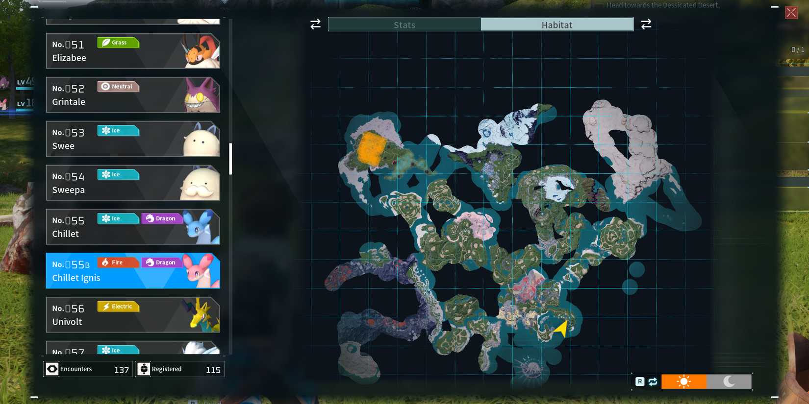 Chillet Ignis in Palworld location