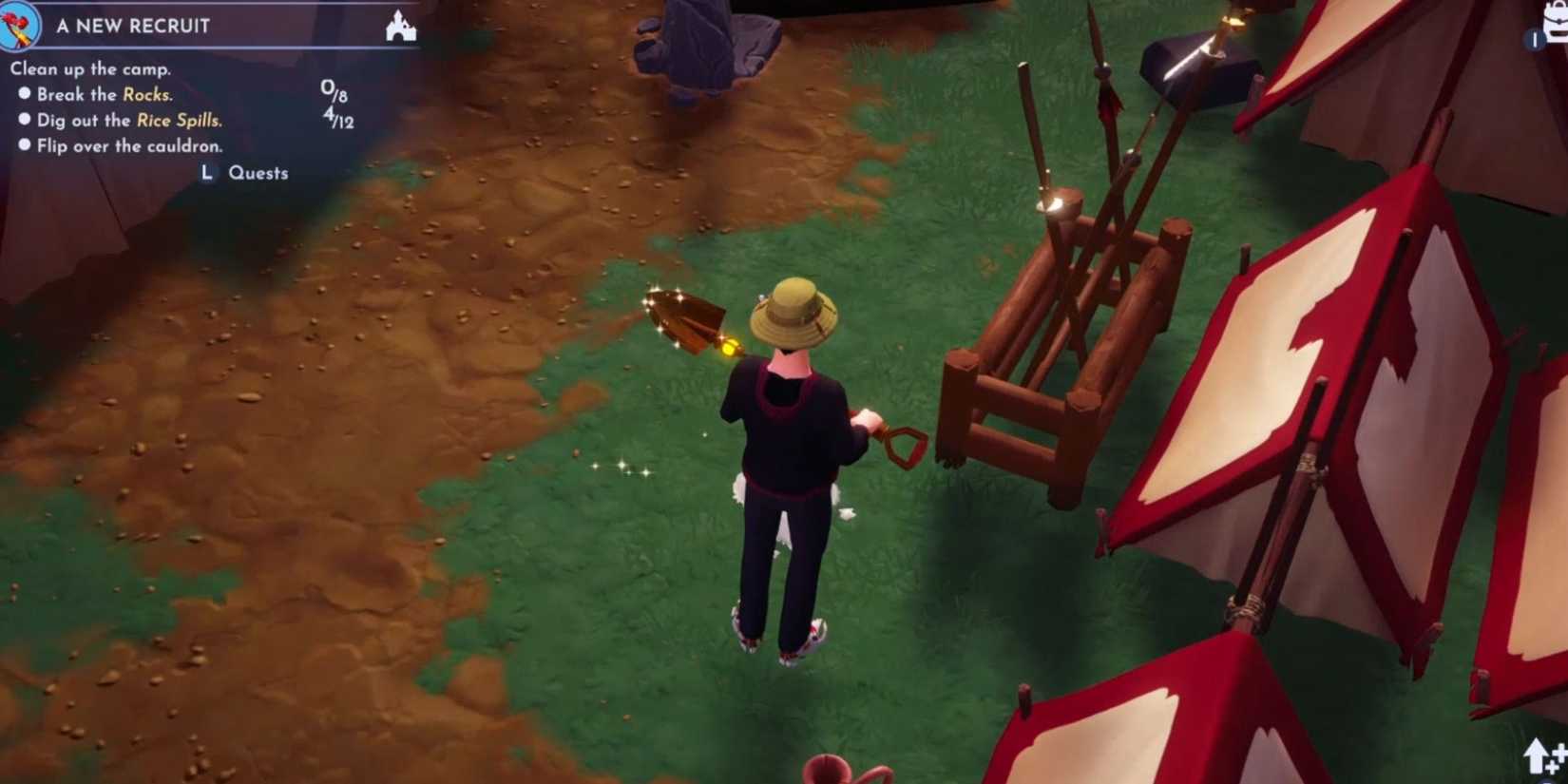 cleaning the camp dreamlight valley