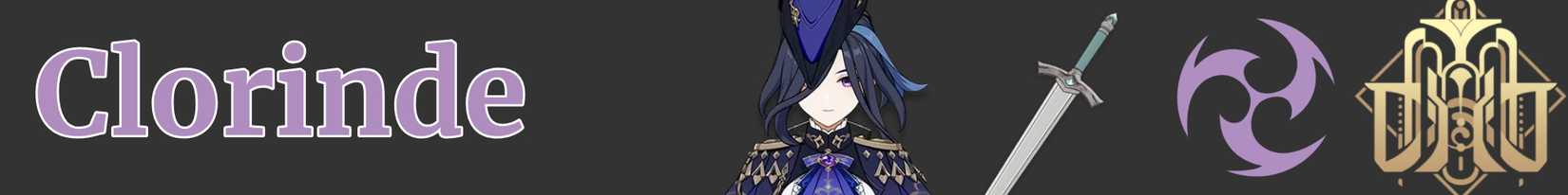 Clorinde and her weapon element and region - sword electro Fontaine - Genshin impact