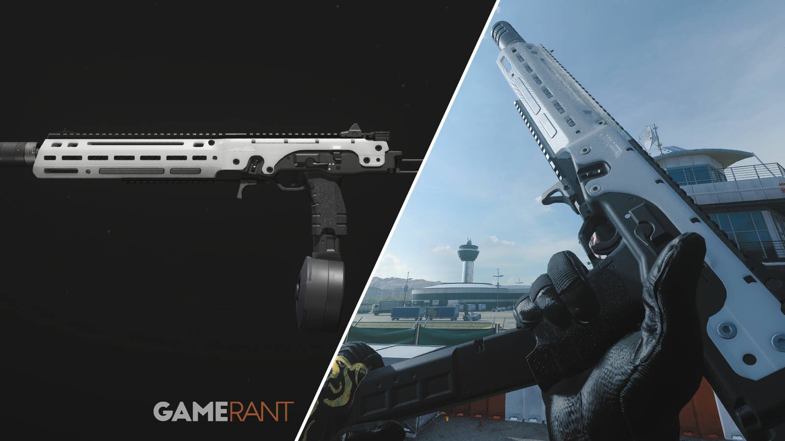 Split image showcasing the JAK Scimitar Aftermarket Part for the FJX Horus