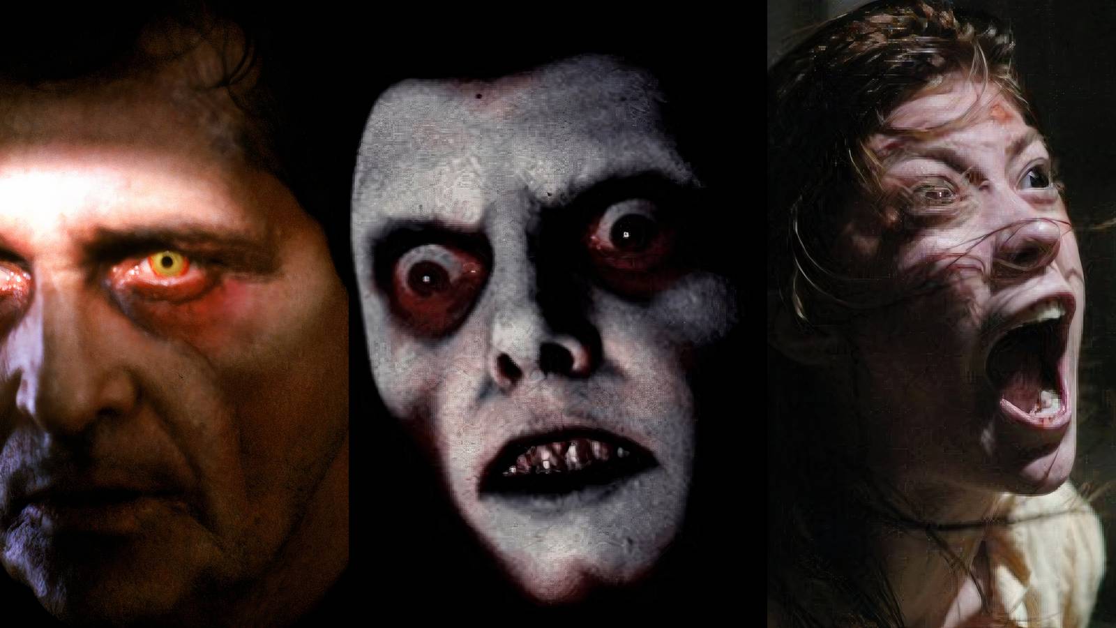 The Exorcist 3 (left), The Exorcist (middle), and The Exorcism of Emily Rose (right)