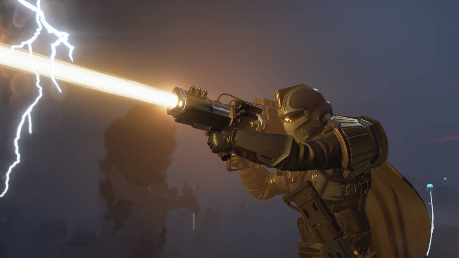 A Helldivers 2 player meets their unfortunate end right before onboarding space shuttle for extraction.