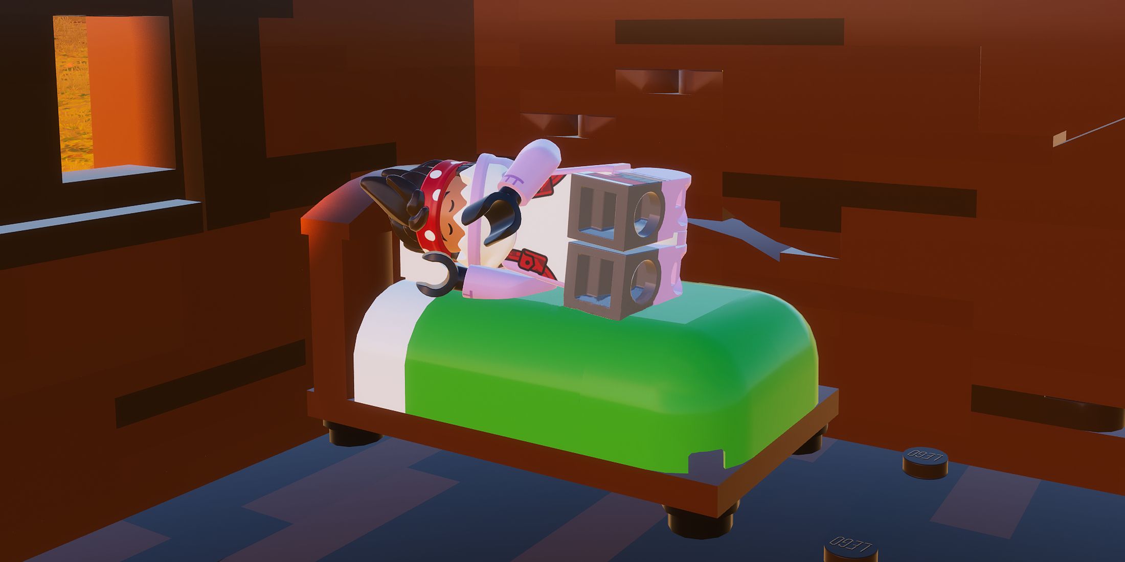 Screenshot of Comfy Chomps in LEGO Fortnite's Cozy Mode 