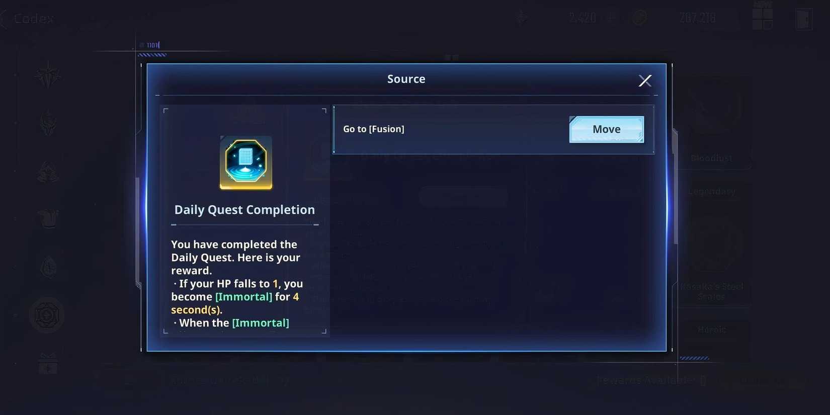 Daily Quest Completion Blessing Stone