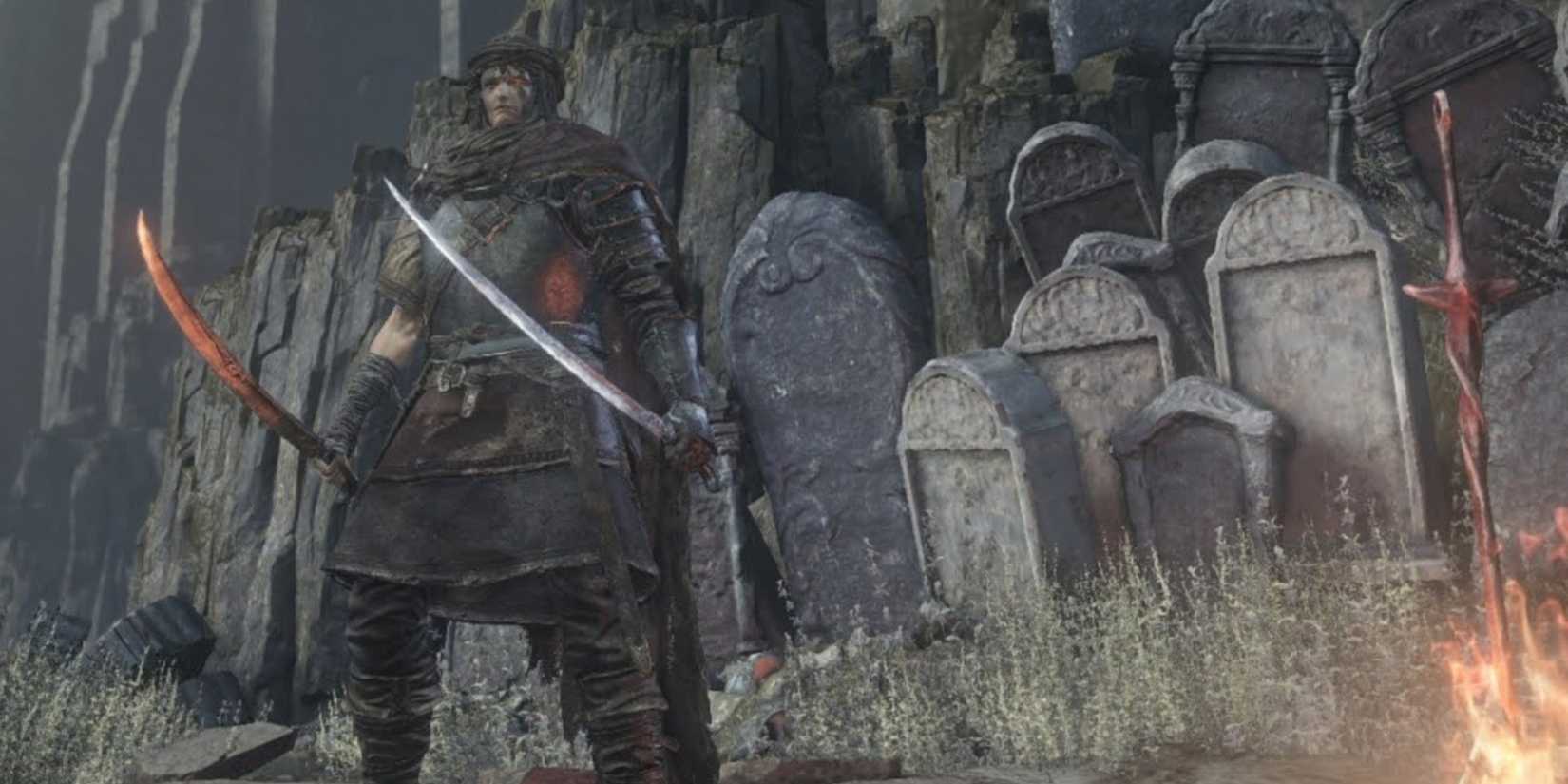 Dark Souls 3 player dual-wielding swords