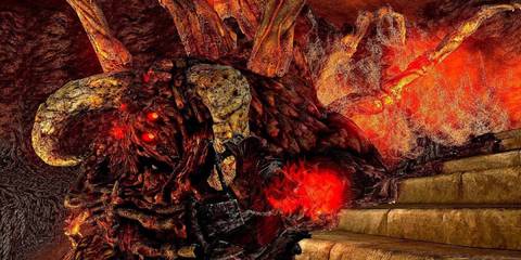 Dark Souls Ceaseless Discharge standing next to the player