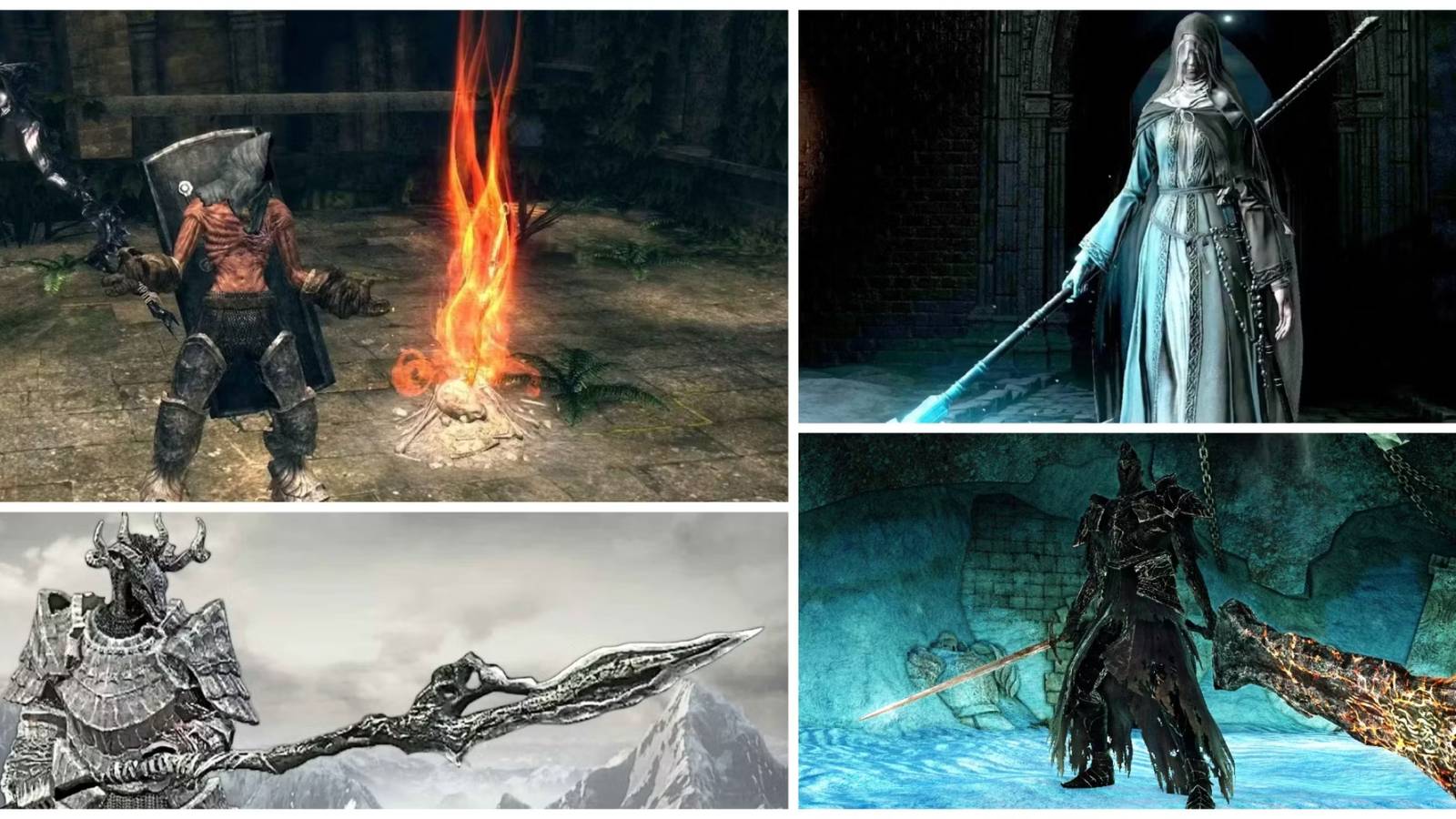 A Split Image Of The Hardest Dark Souls Weapons To Unlock