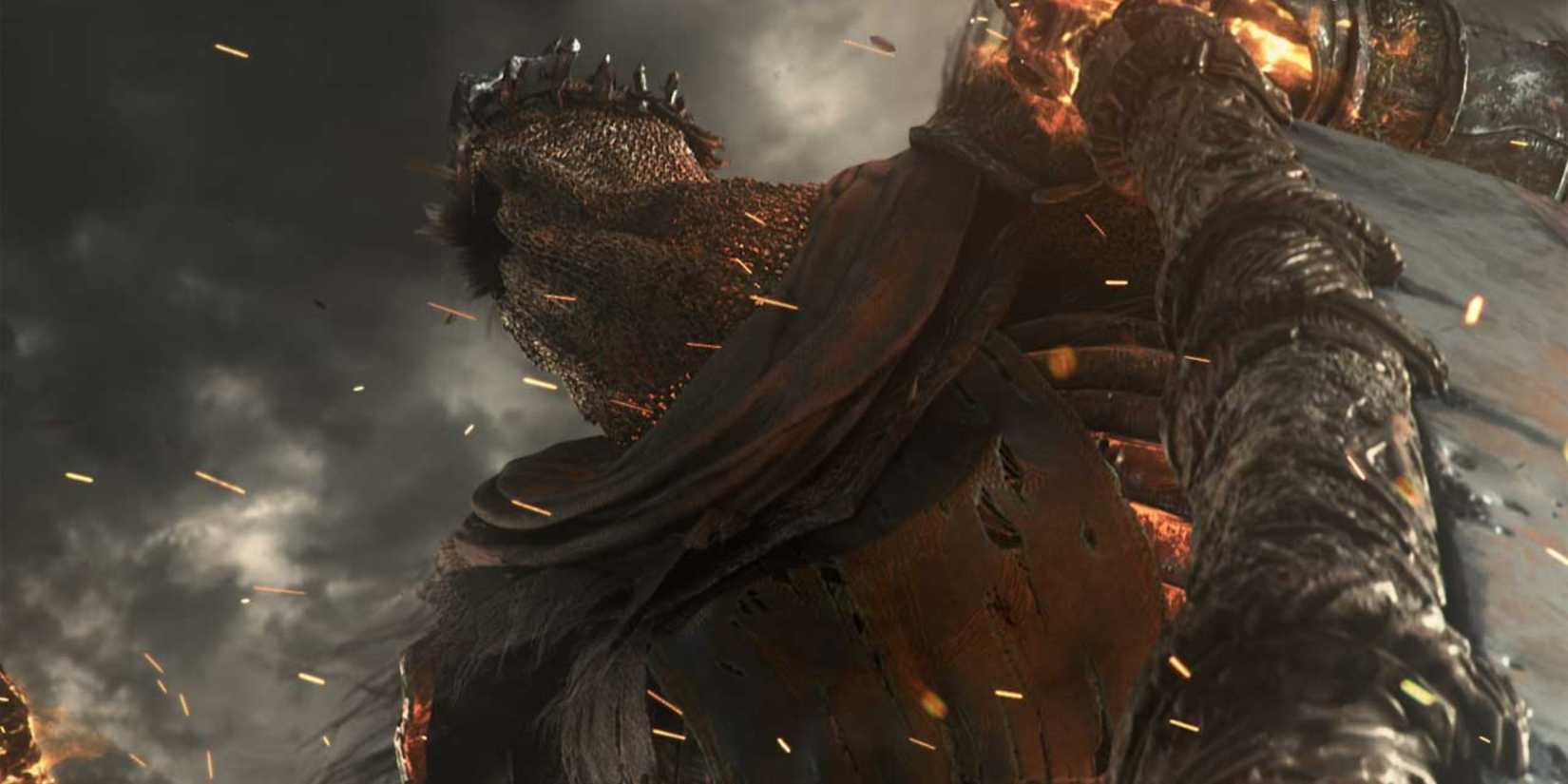 Dark Souls 3 Yhorm leaning on his axe