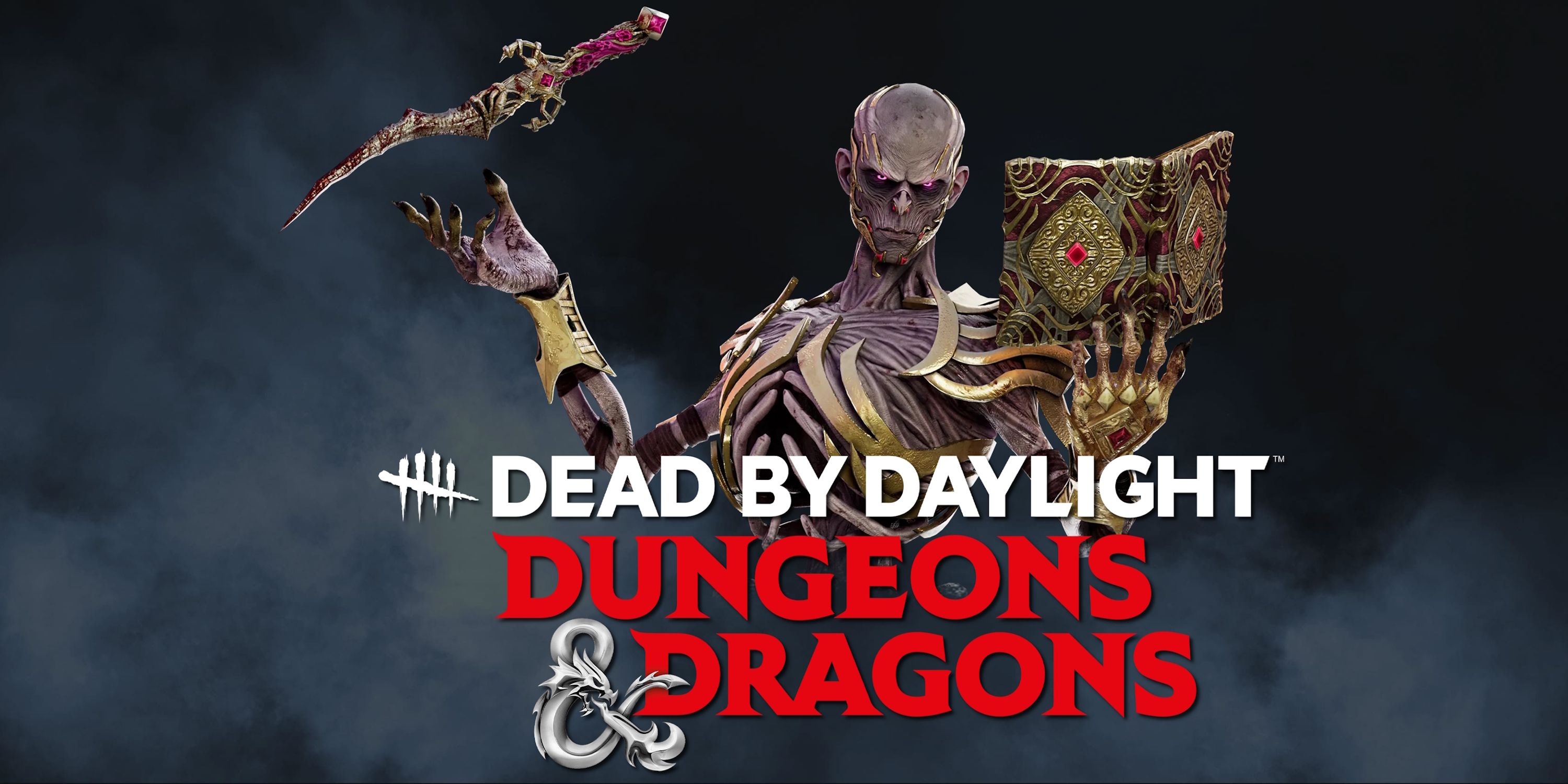 dead by daylight dungeons & dragons logo the lich fog background