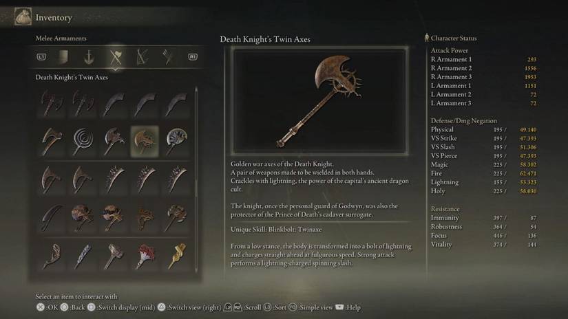 Death Knight's Twin Axes Overview Stat Requirements, Effects, & Skill