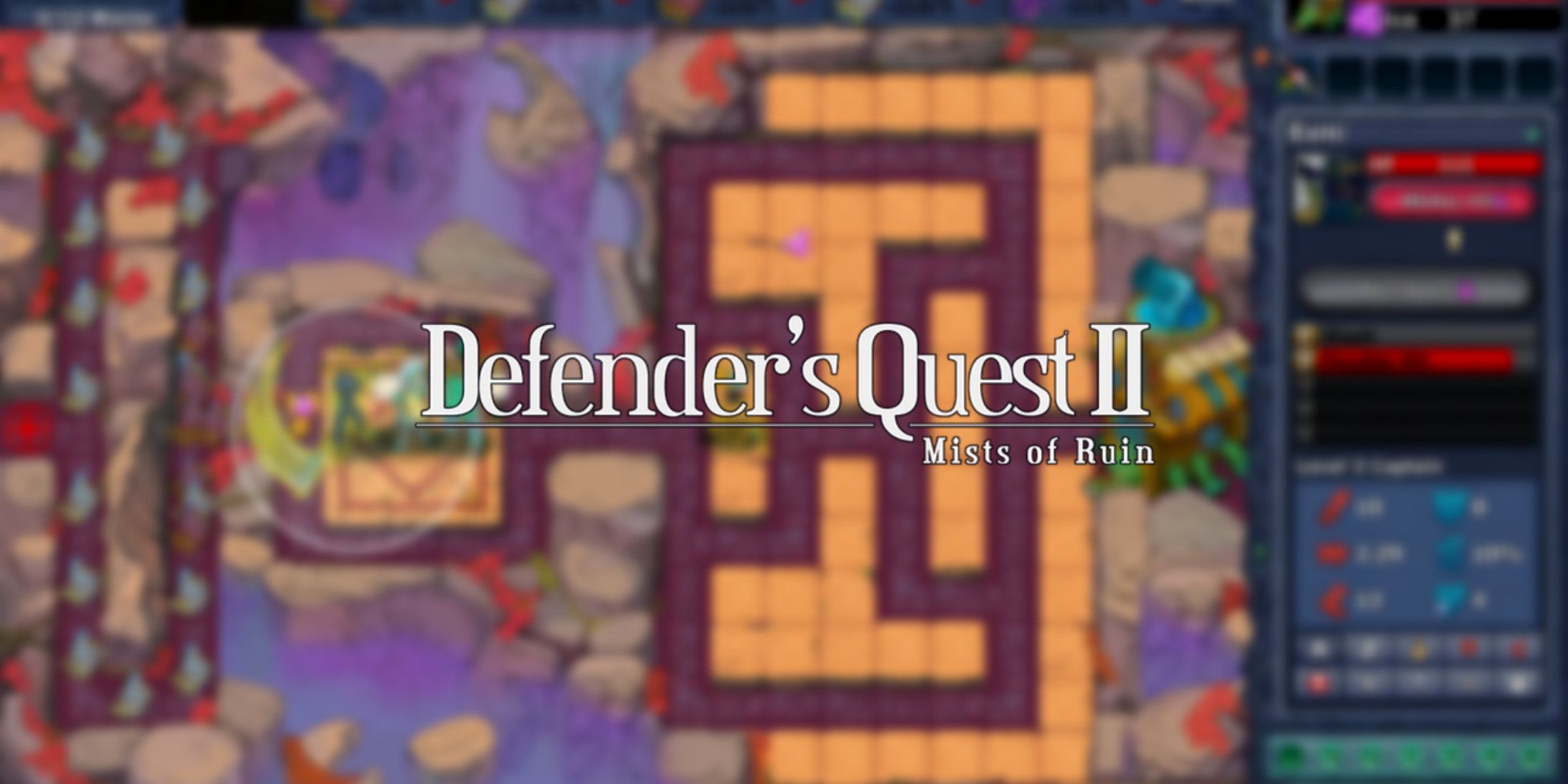 Defender's Quest 2 gameplay screenshot with logo