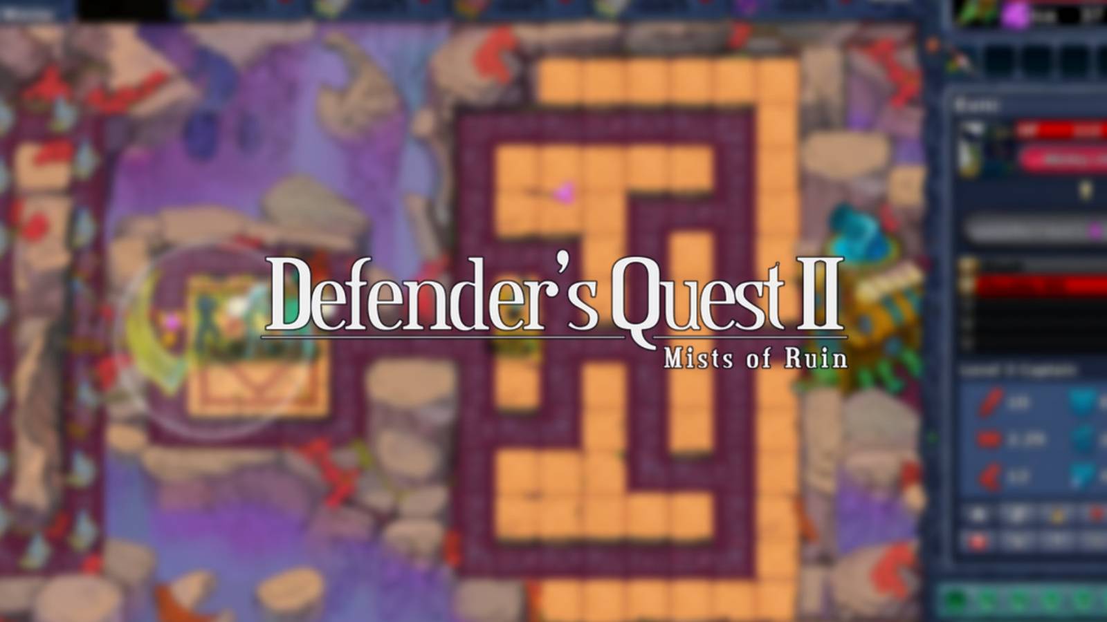 Defender's Quest 2 gameplay screenshot with logo