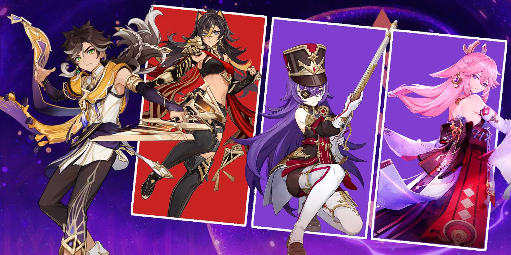 dehya-chevreuse-fyae miko-and sethos team composition in genshin impact