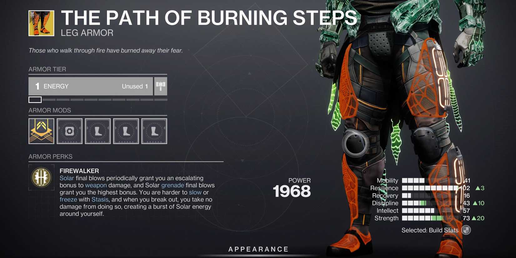 path of the burning steps