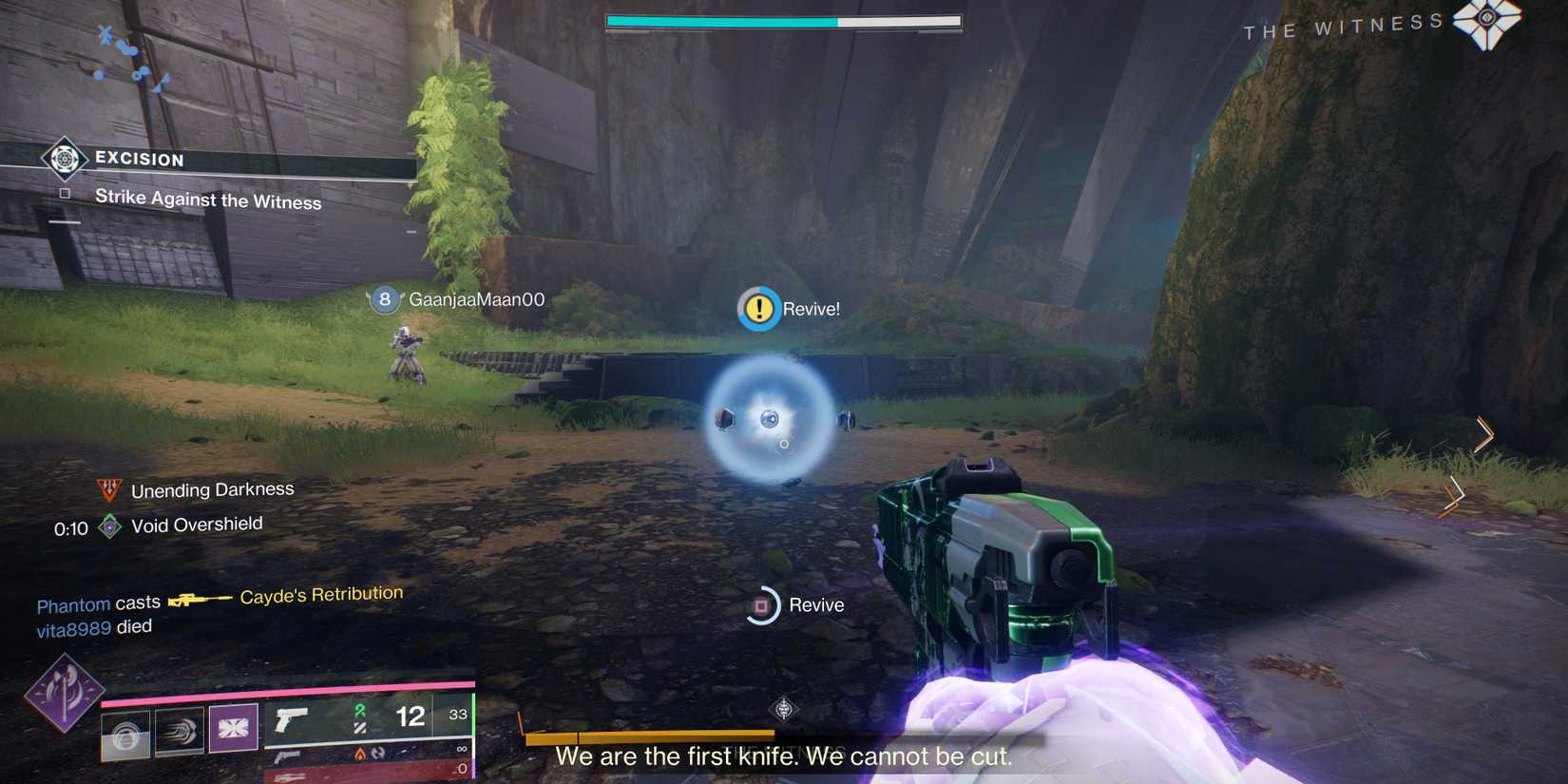 reviving a player in excision