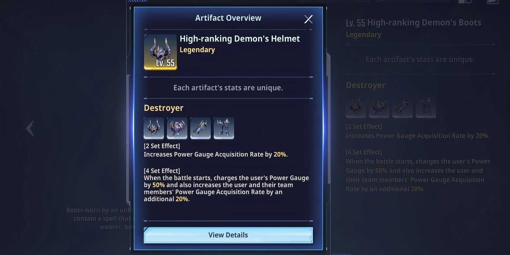 Destroyer adtifact set showcase with set description