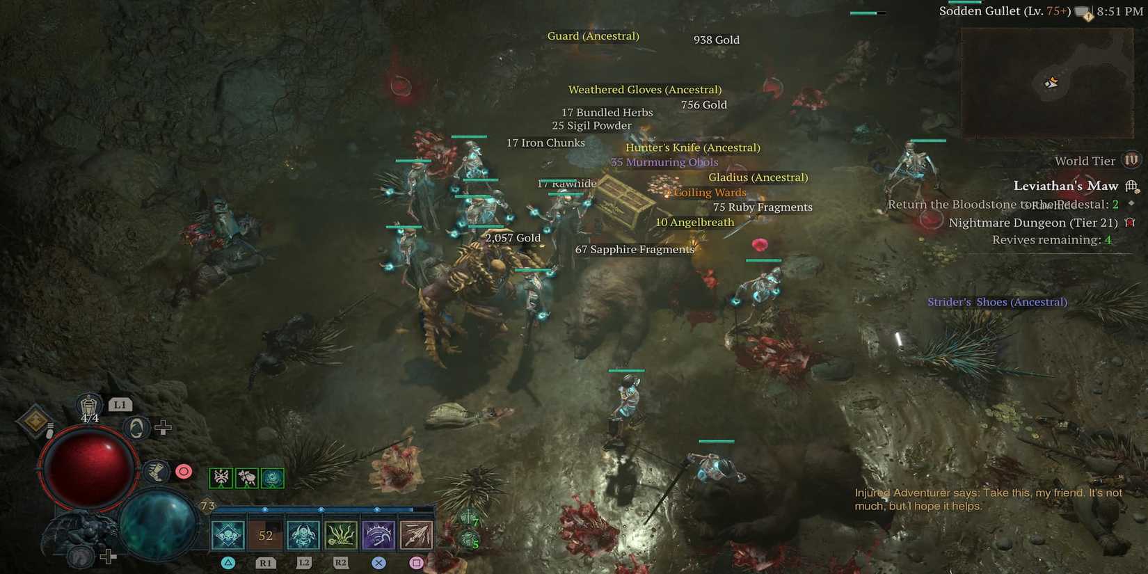 The Player Getting Angelbreath In A Nightmare Dungeon 