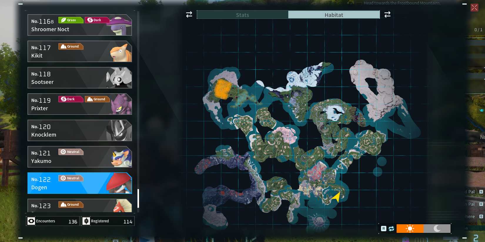 Dogen in Palworld location