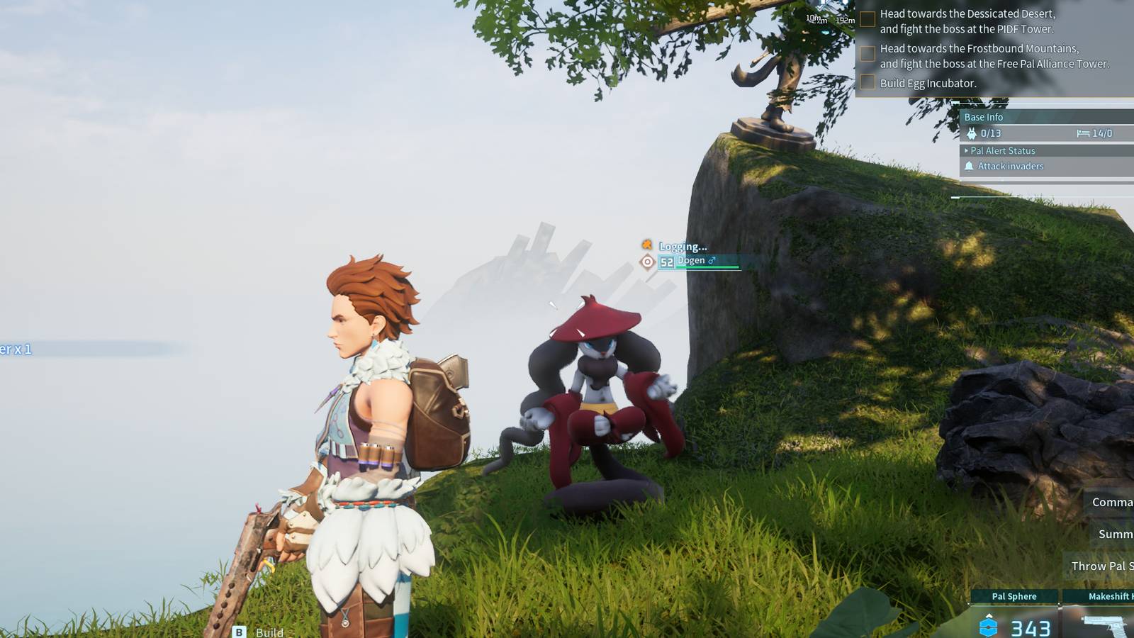 Dogen in Palworld base