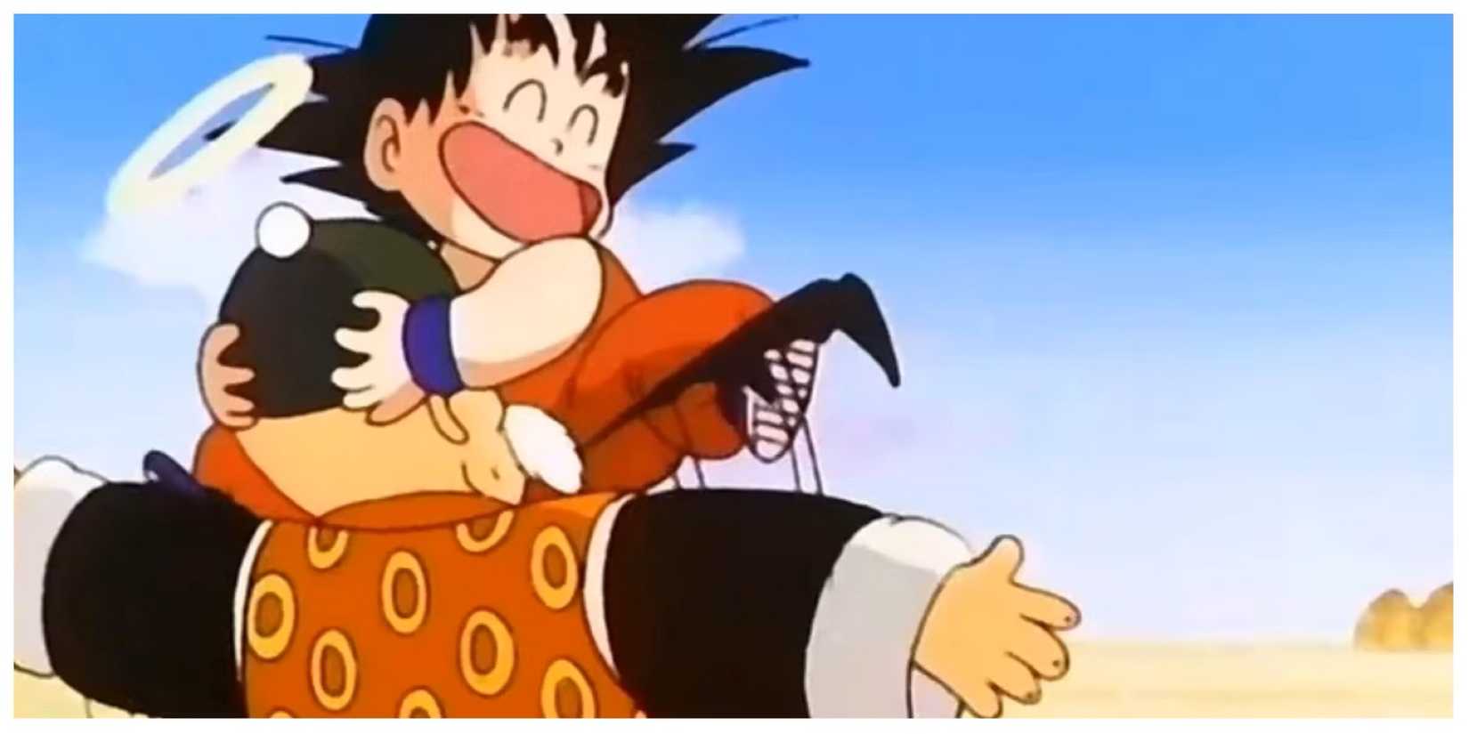 Dragon Ball - Goku hugging Grandpa Gohan