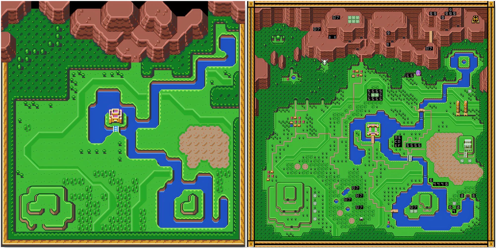 Early maps in The Legend of Zelda A Link to the Past
