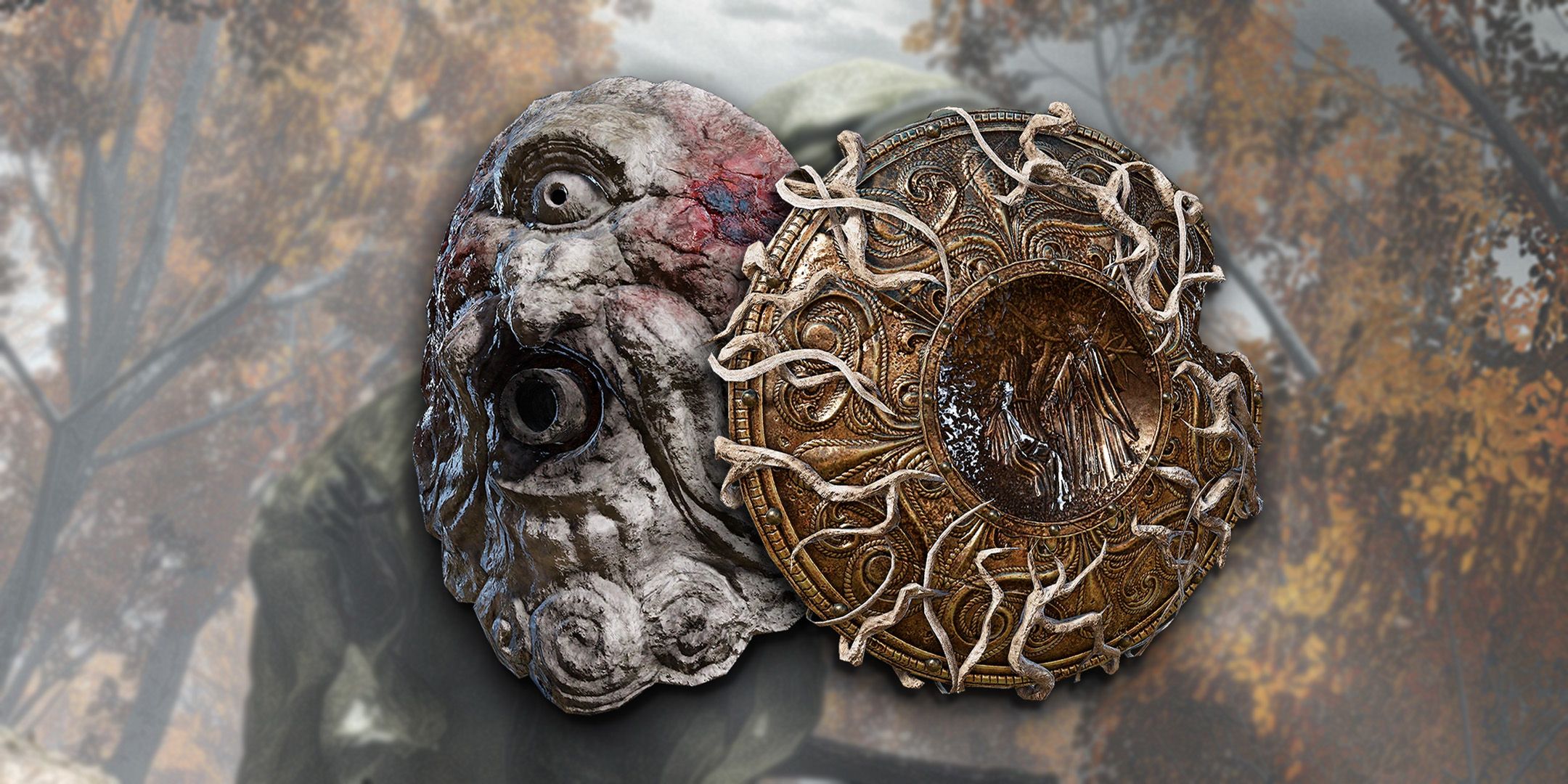 One-eyed shield and Erdtree Greatshield from Elden Ring
