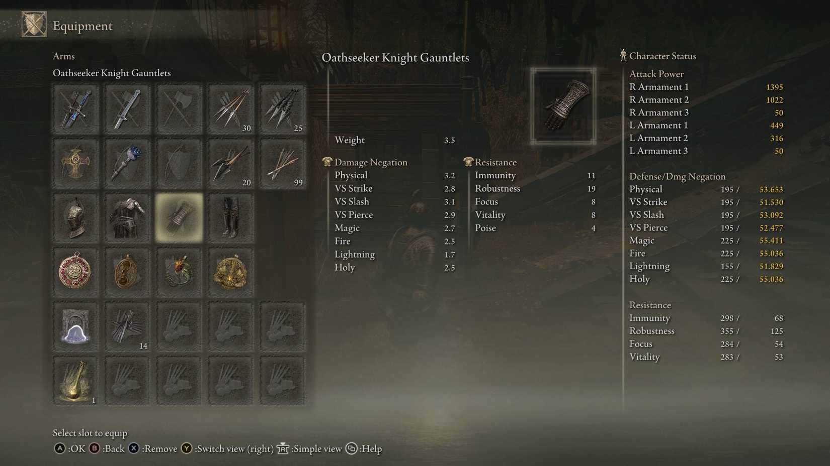 Elden Ring oathseeker knight gauntlets