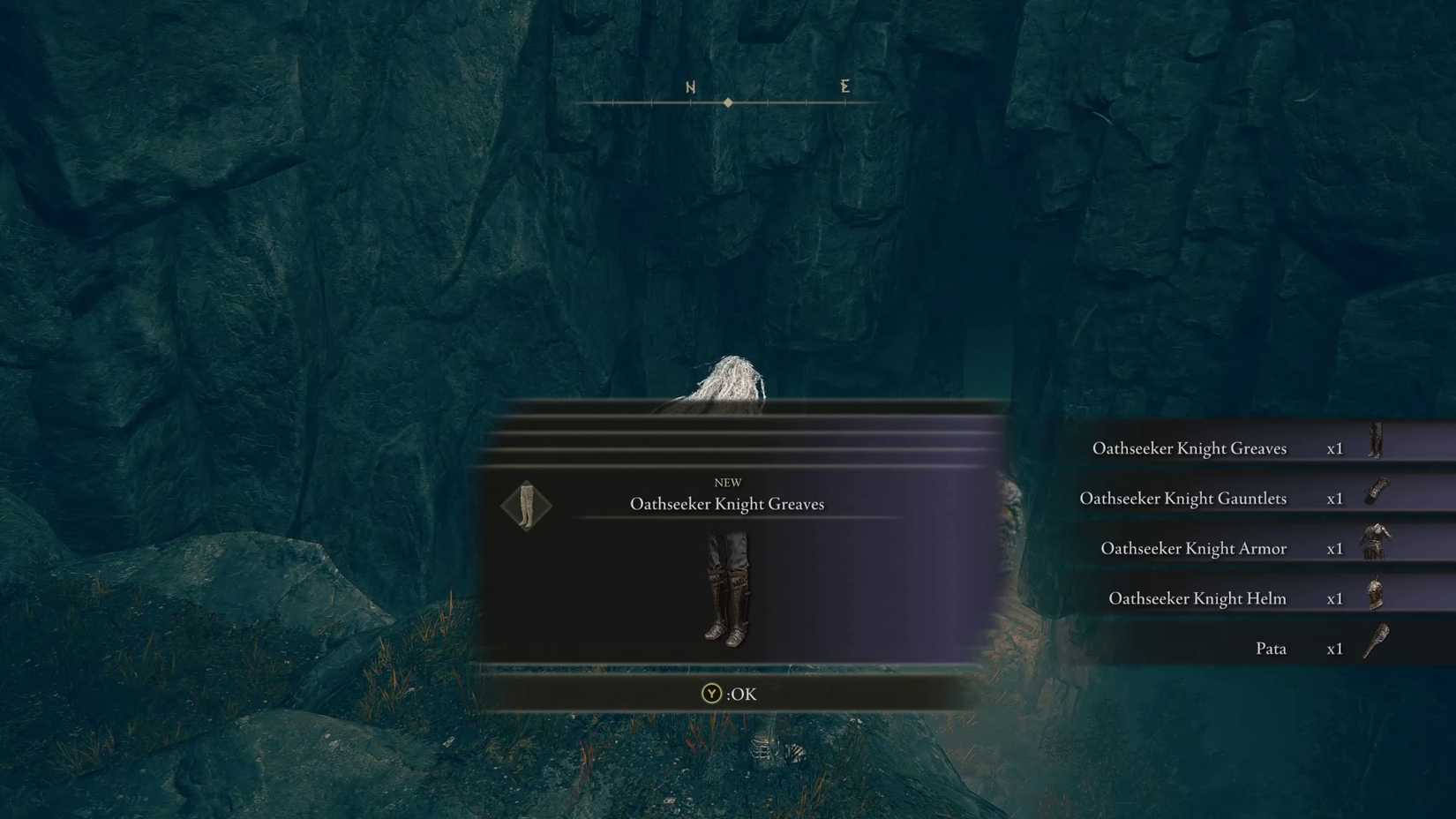 Elden Ring picking up oathseeker knight armor