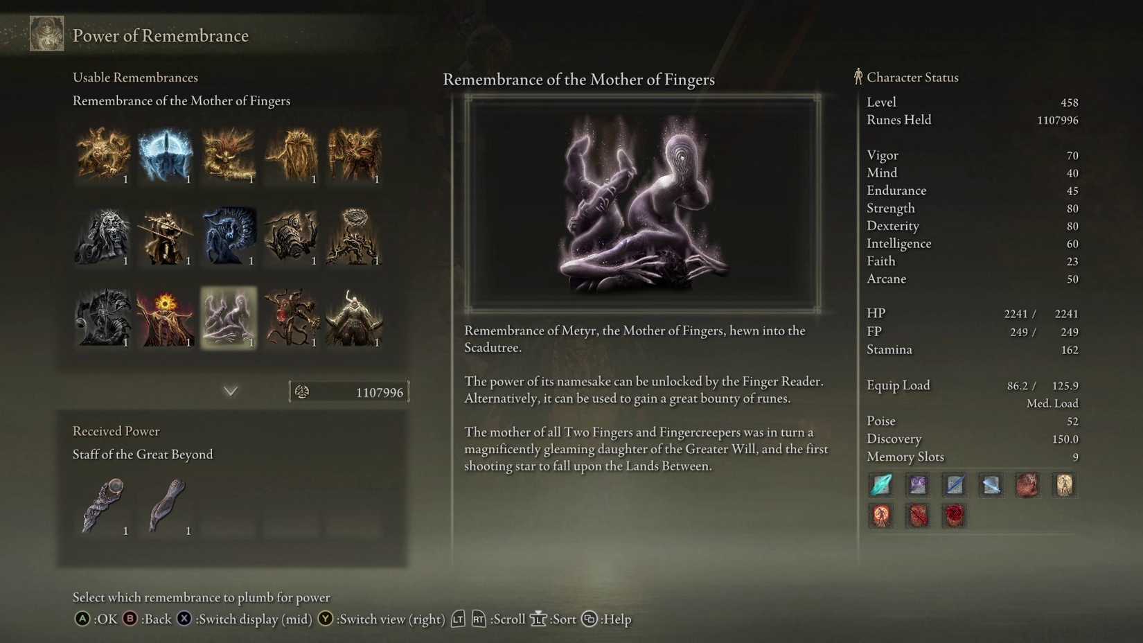 Elden Ring - Remembrance of the Mother of Fingers