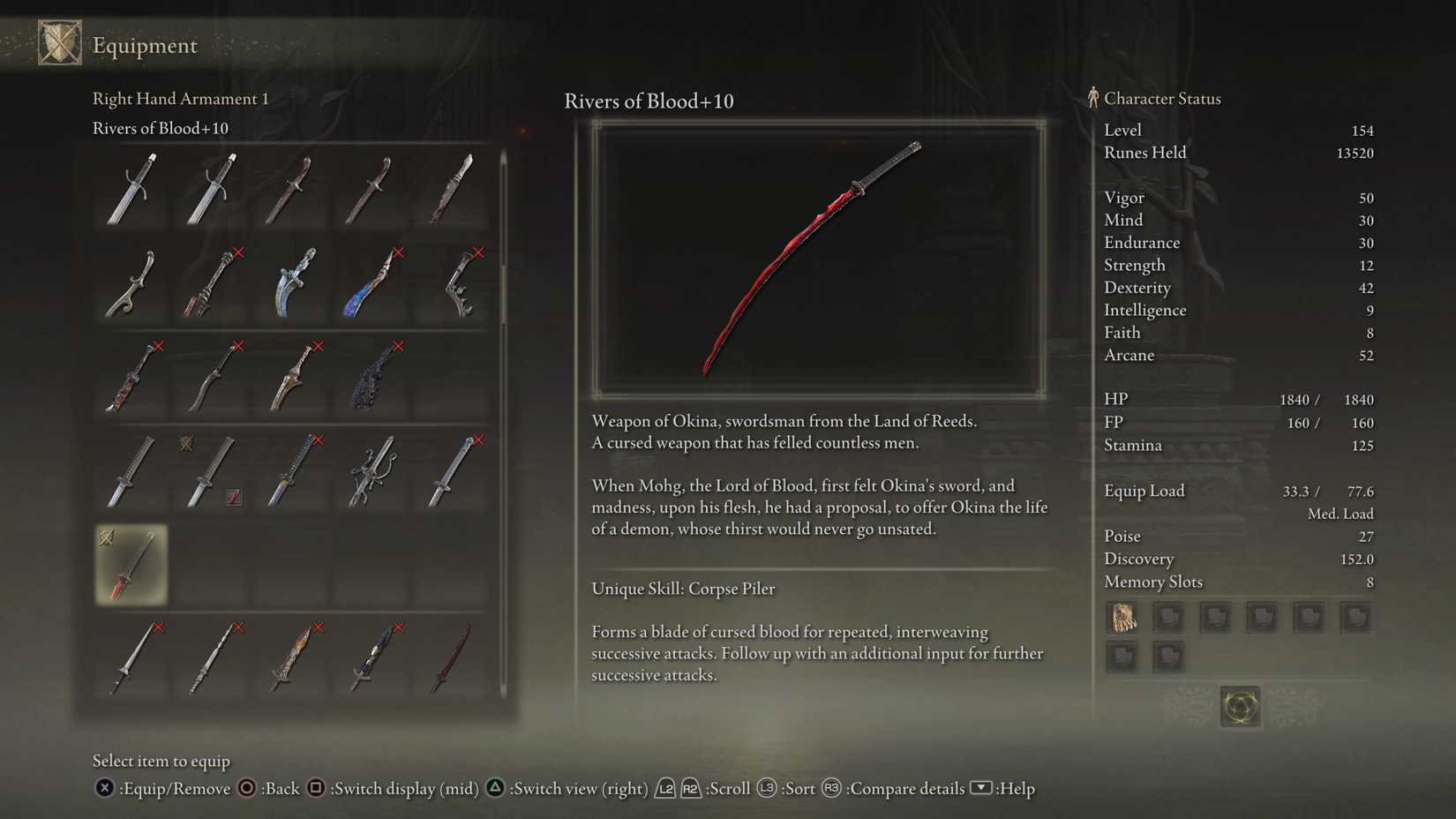 elden ring rivers of blood build