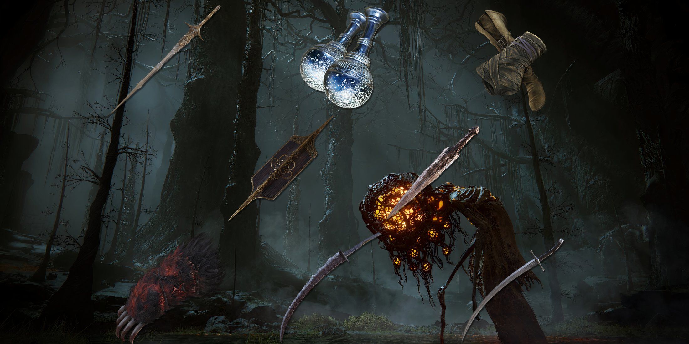 A collage of every new weapon type in Elden Ring: Shadow of the Erdtree