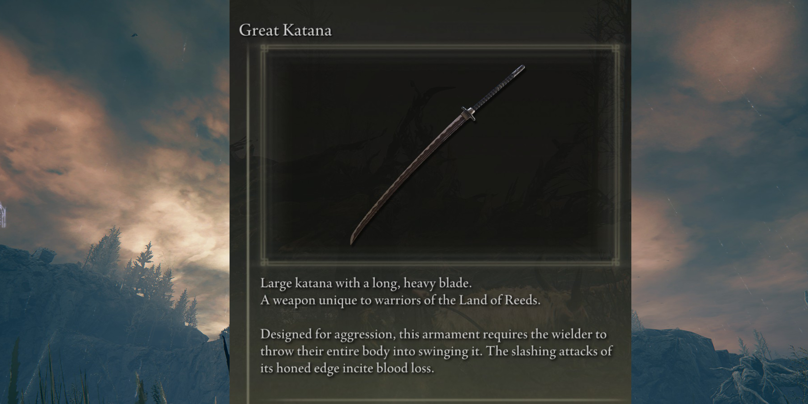 Elden Ring Shadow of the Erdtree Great Katana Item Description