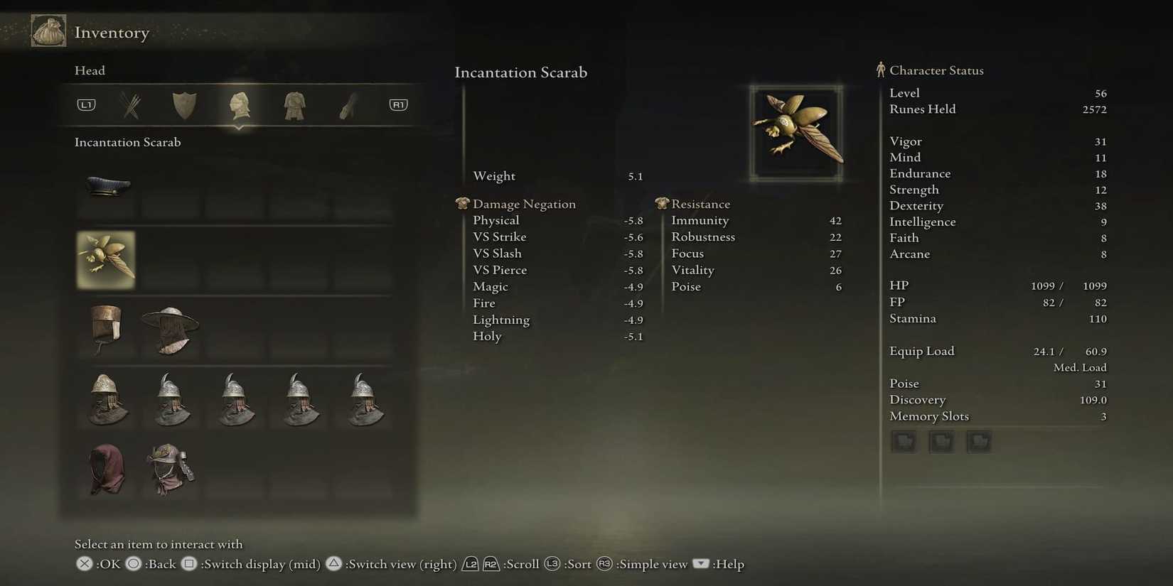 The Incantation Scarab In The Inventory 