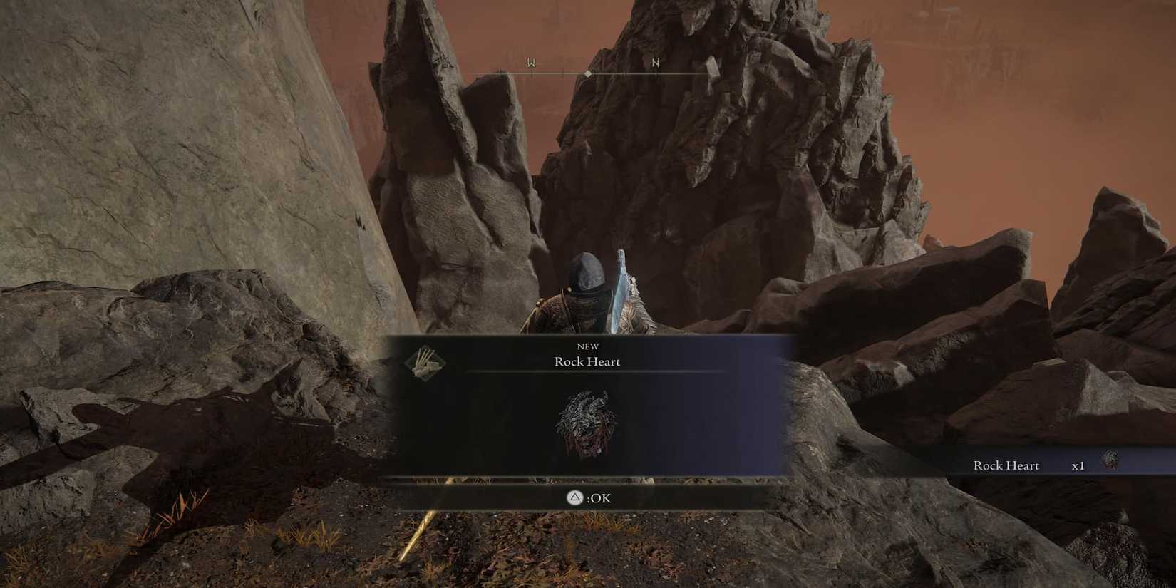 The Player Collecting The Rock Heart 