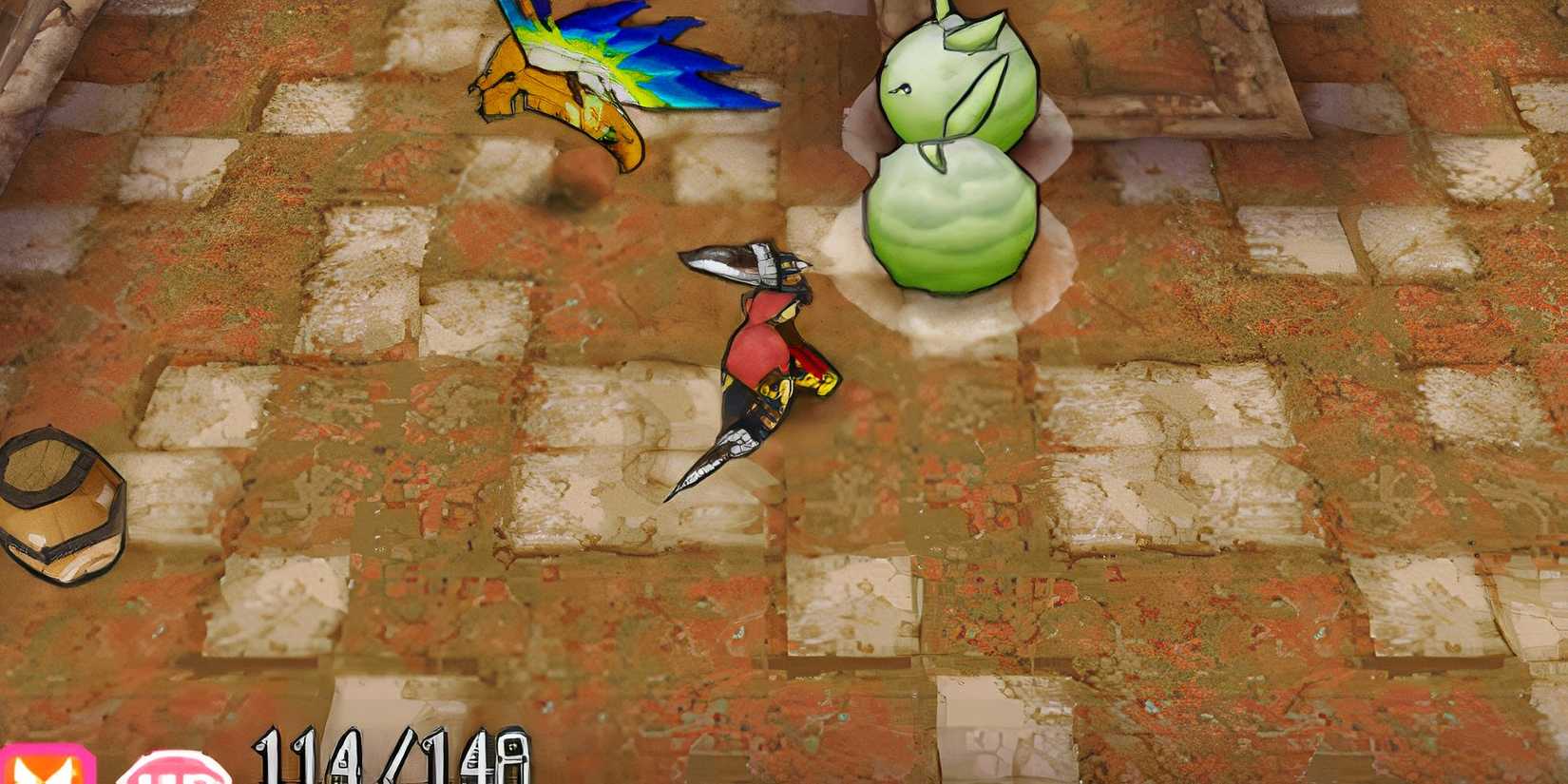 Exploring a dungeon in Cross Treasures