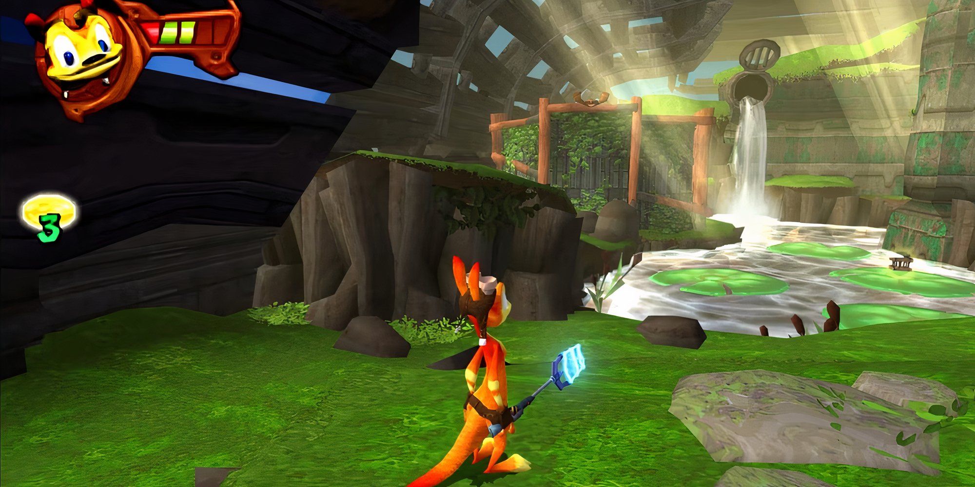 Exploring a level in Daxter