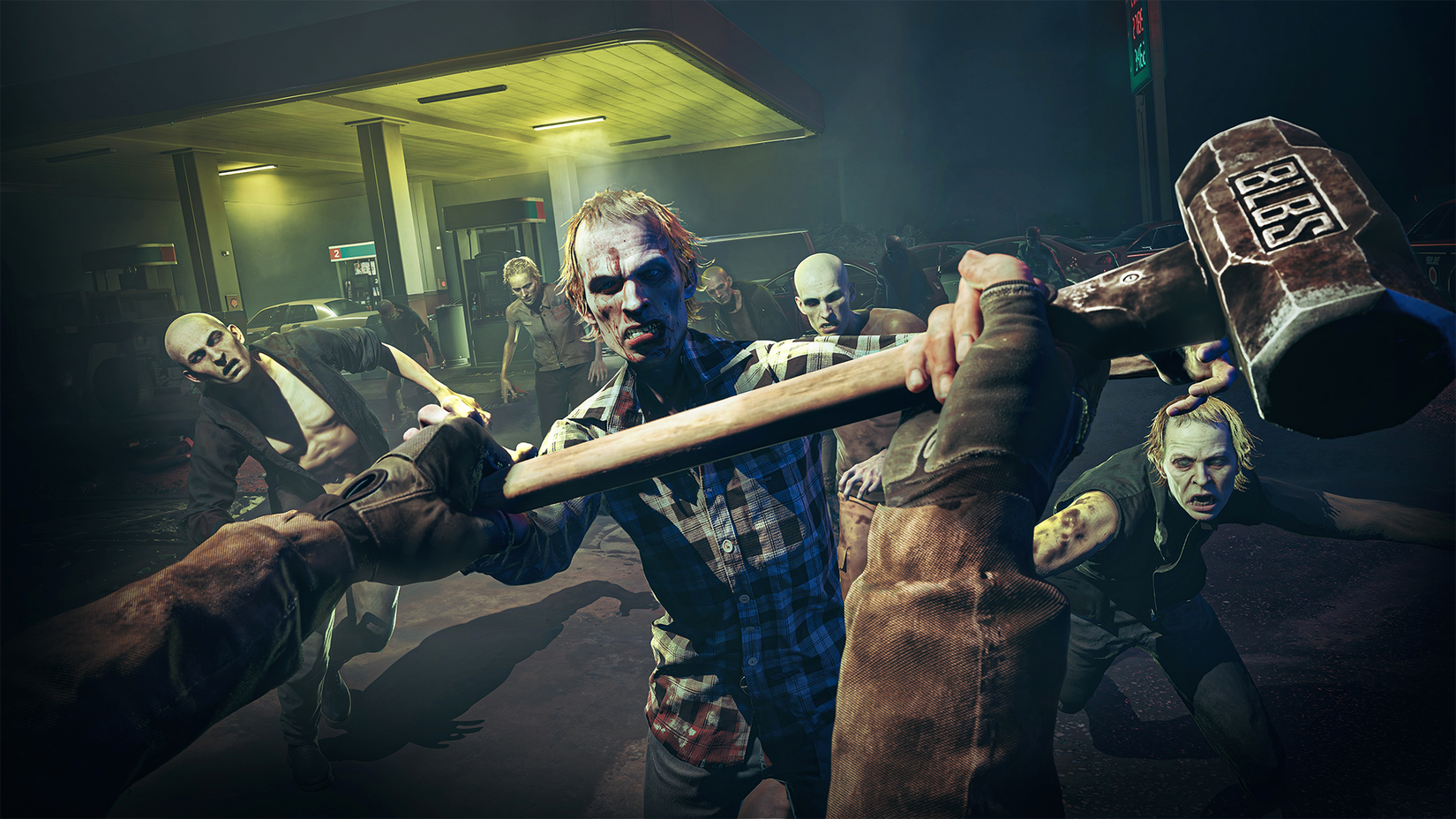 A player uses a sledgehammer to fight off zombies in No More Room in Hell 2.