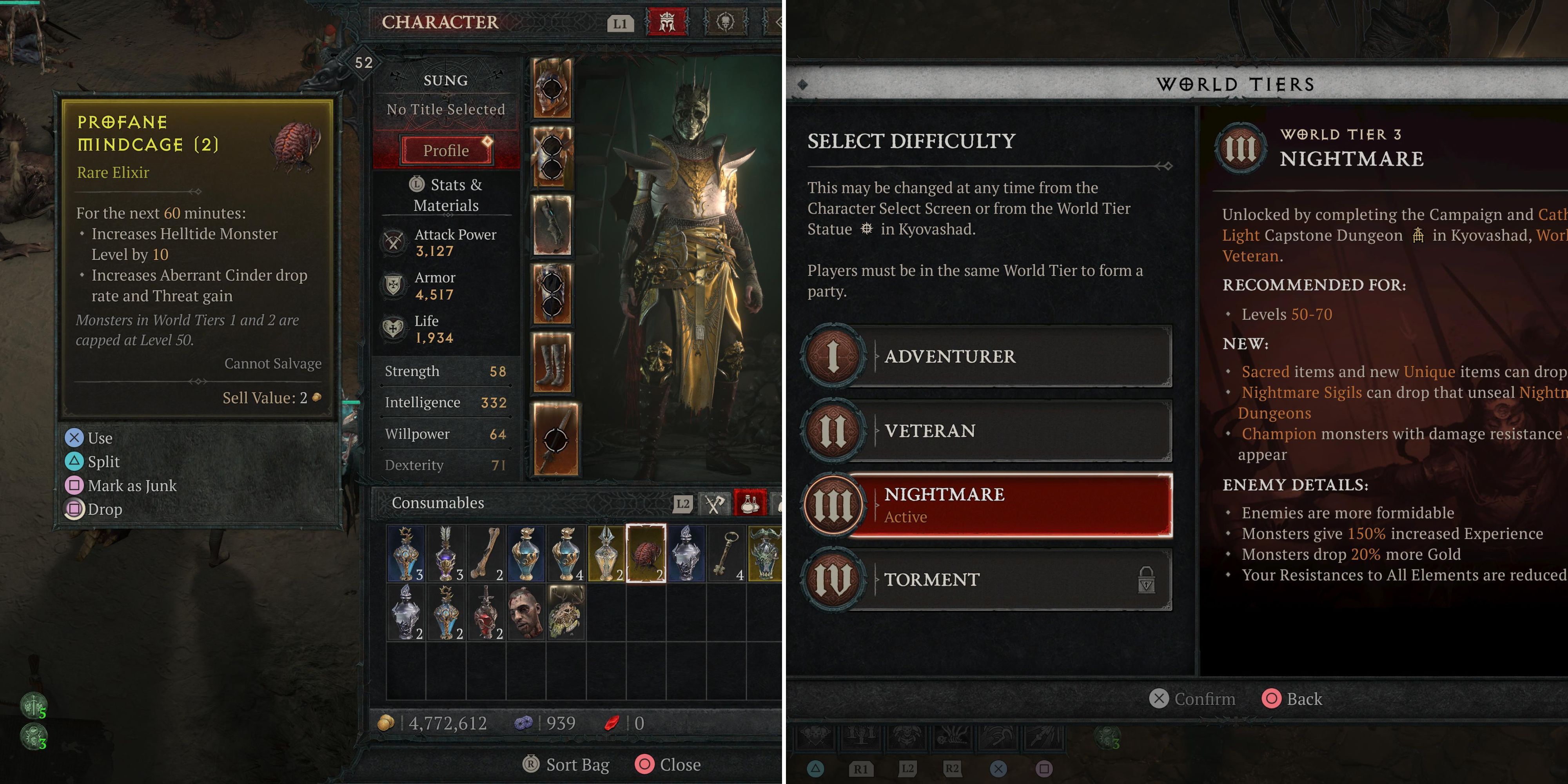 A Profane Mindcage In The Inventory & The Nightmare World Tier 